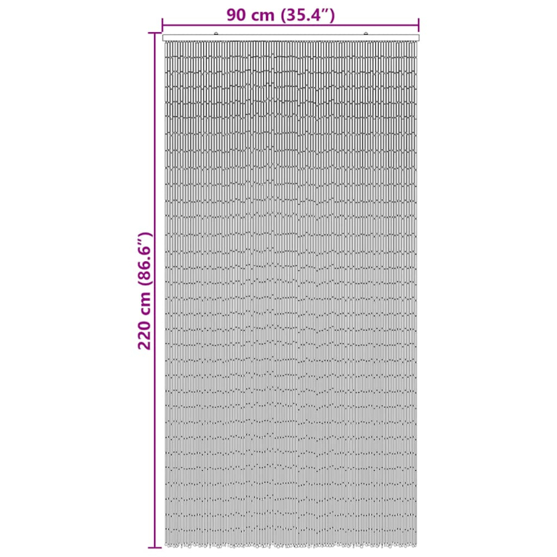 Insekten-Türvorhang Bambus Druck 90x220 cm Bambus