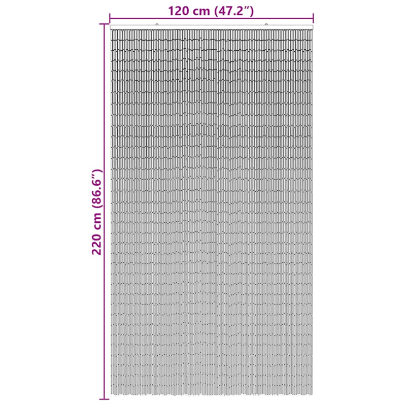 Insekten-Türvorhang Dunkelgrau 120x220 cm Bambus