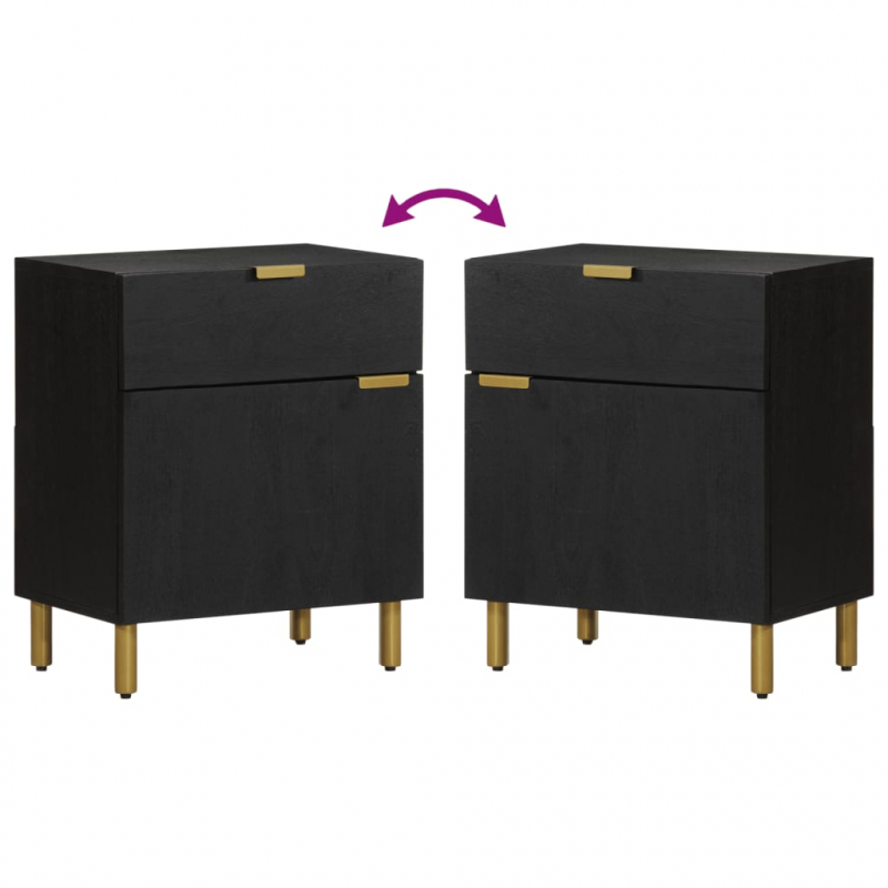 Nachttisch Schwarz 50x33x60 cm Holzwerkstoff