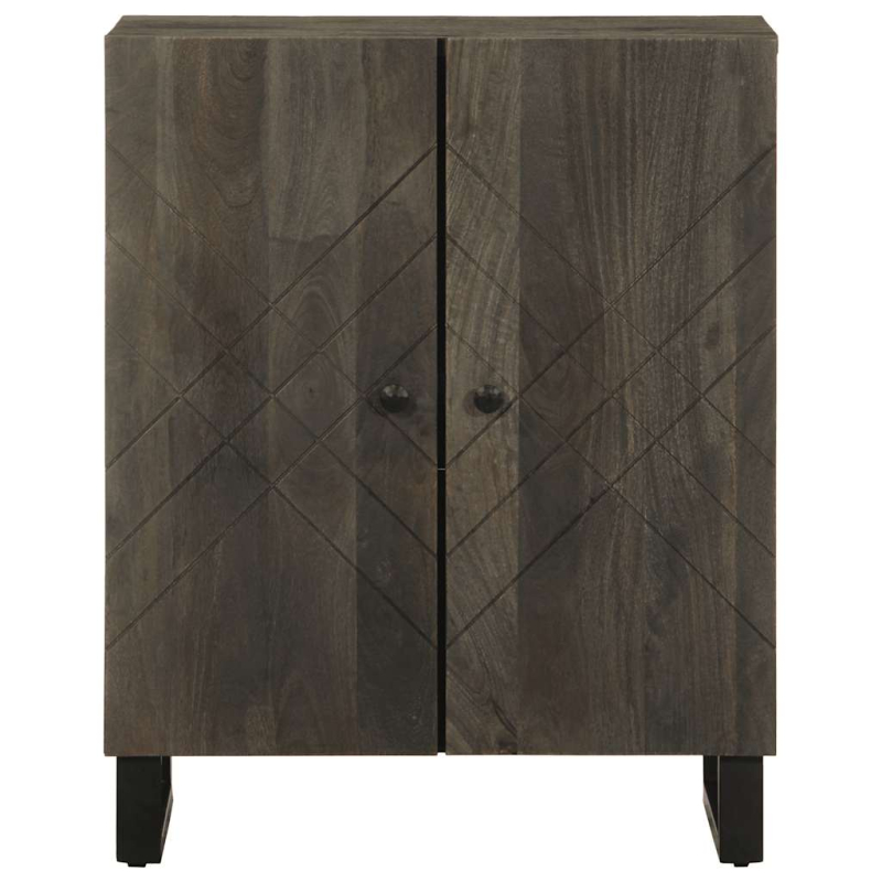 Sideboard Schwarz 60x33x75 cm Massivholz Mango