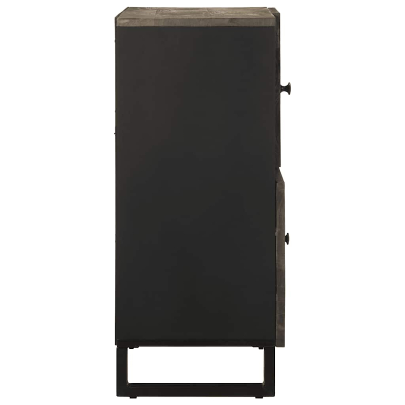 Sideboard Schwarz 80x33x75 cm Massivholz Mango