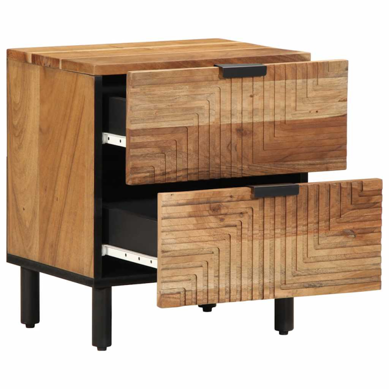 Nachttische 2 Stk. 40x33x46 cm Massivholz Akazie