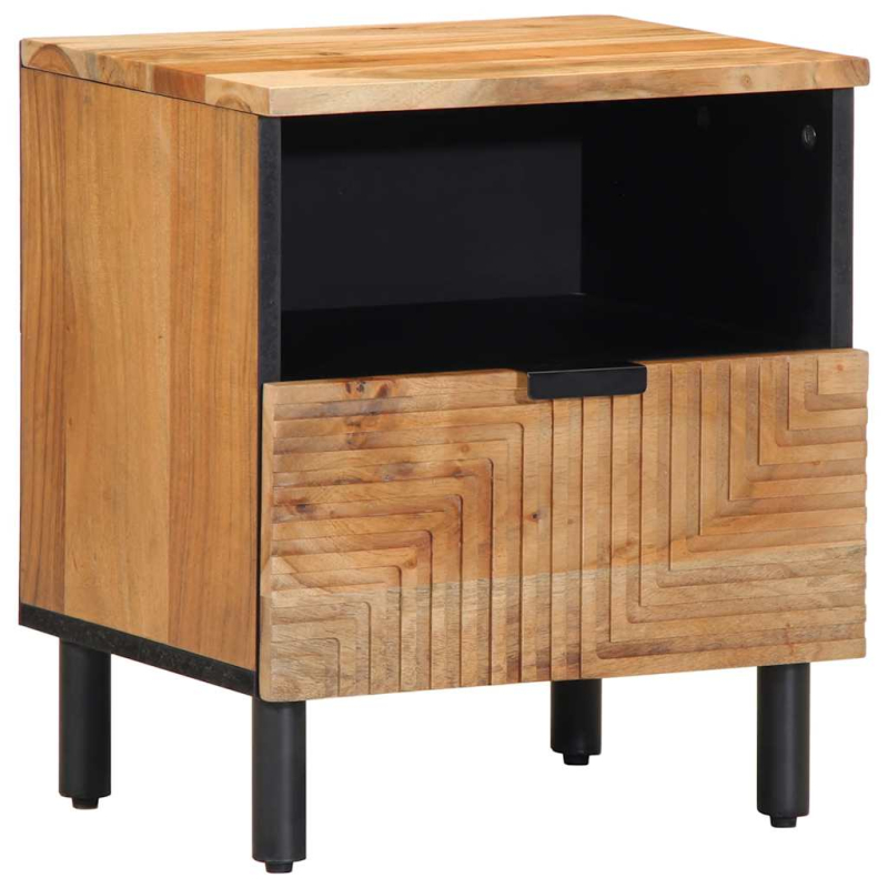 Nachttische 2 Stk. 40x33x46 cm Massivholz Akazie