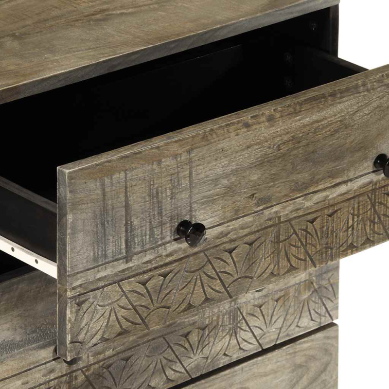 Sideboard Hellgrau 60x33,5x75 cm Massivholz Mango