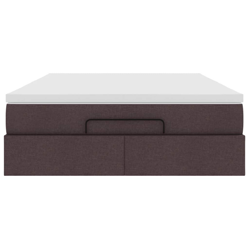 Ottoman-Bett mit Matratze Dunkelbraun 140x200 cm Stoff