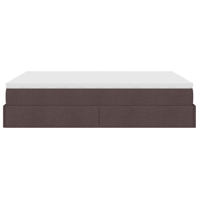 Ottoman-Bett mit Matratze Dunkelbraun 140x200 cm Stoff