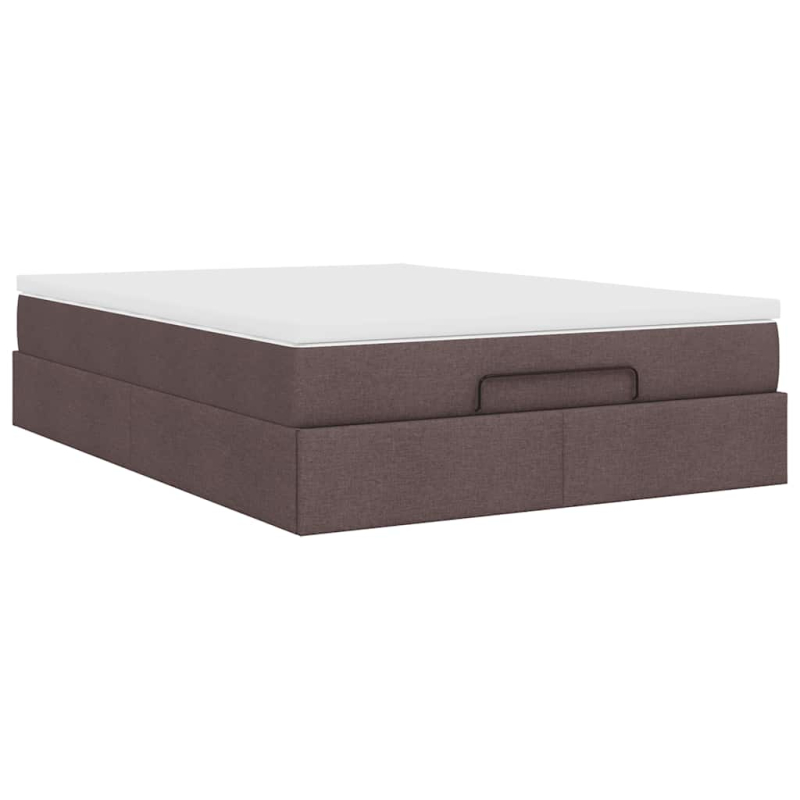 Ottoman-Bett mit Matratze Dunkelbraun 140x200 cm Stoff