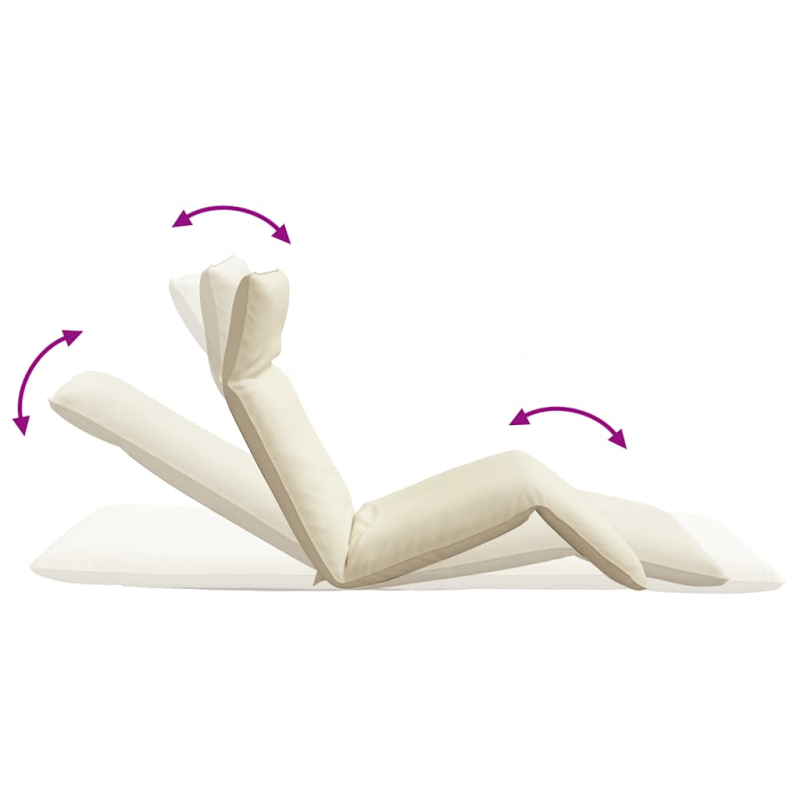 Sonnenliege Klappbar Creme 175x54x8,5 cm Oxford-Gewebe