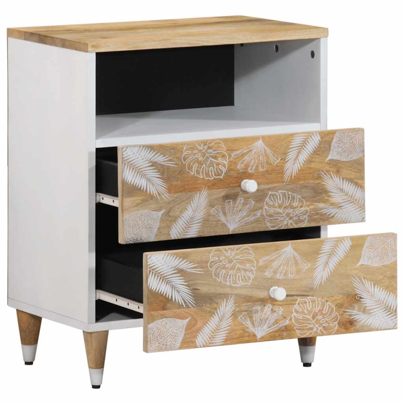 Nachttisch 50x33x60 cm Massivholz Mango
