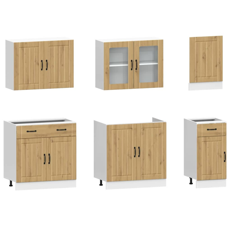 7-tlg. Küchenschrank-Set Kalmar Artisan-Eiche Holzwerkstoff