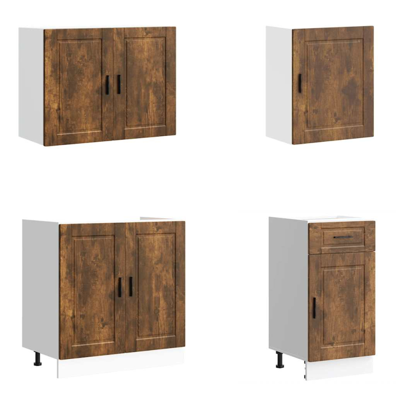 7-tlg. Küchenschrank-Set Porto Räuchereiche Holzwerkstoff