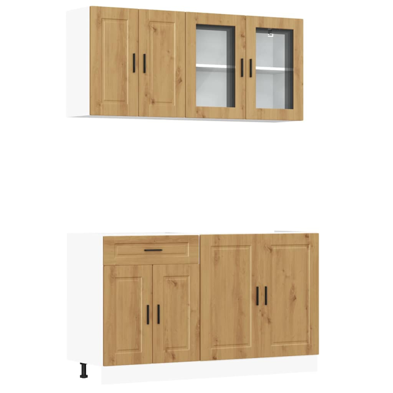 4-tlg. Küchenschrank-Set Kalmar Artisan-Eiche Holzwerkstoff