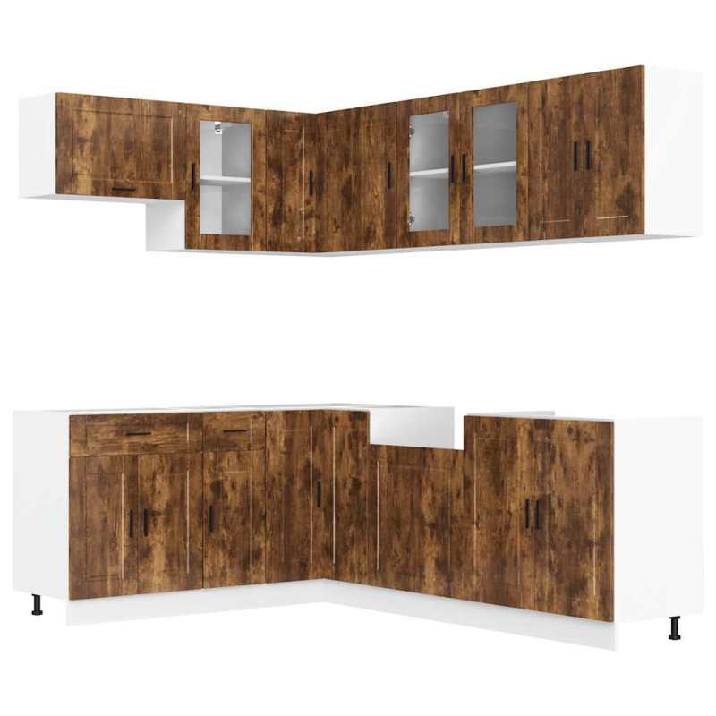 11-tlg. Küchenschrank-Set Porto Räuchereiche Holzwerkstoff