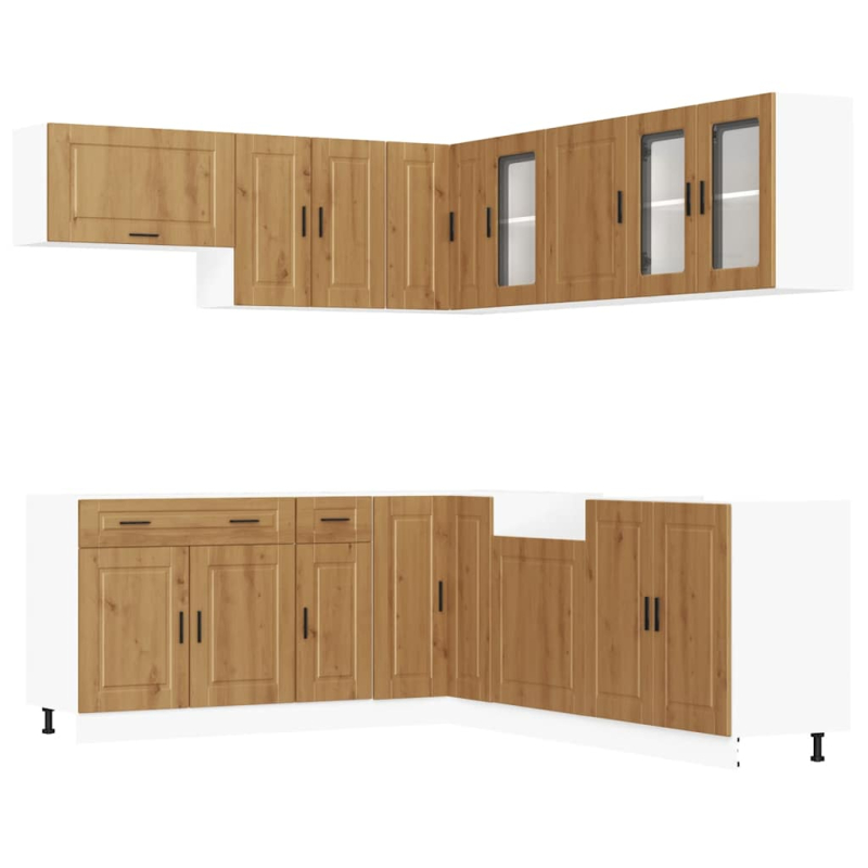 11-tlg. Küchenschrank-Set Porto Artisan-Eiche Holzwerkstoff