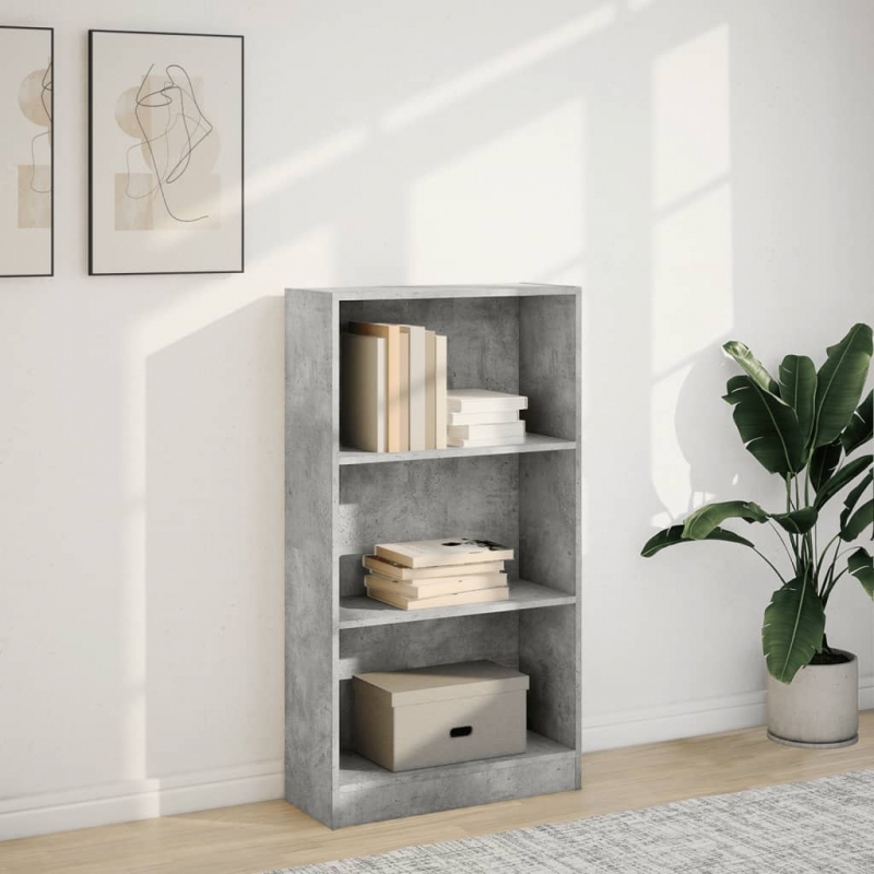 Bücherregal Betongrau 60x24x109 cm Holzwerkstoff