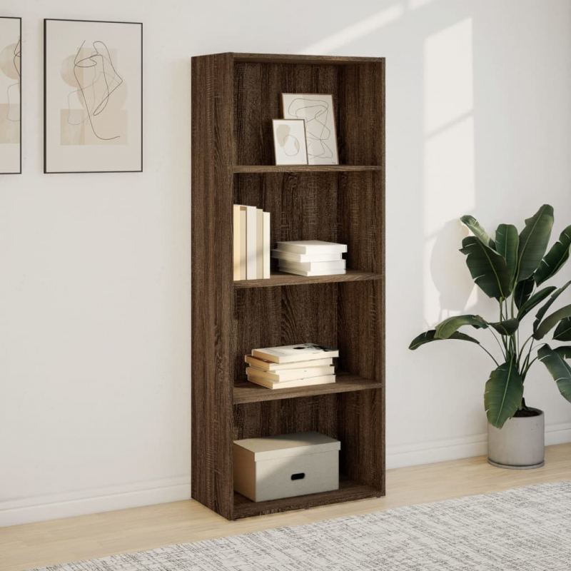 Bücherregal Braun Eichen-Optik 60x30x152 cm Holzwerkstoff