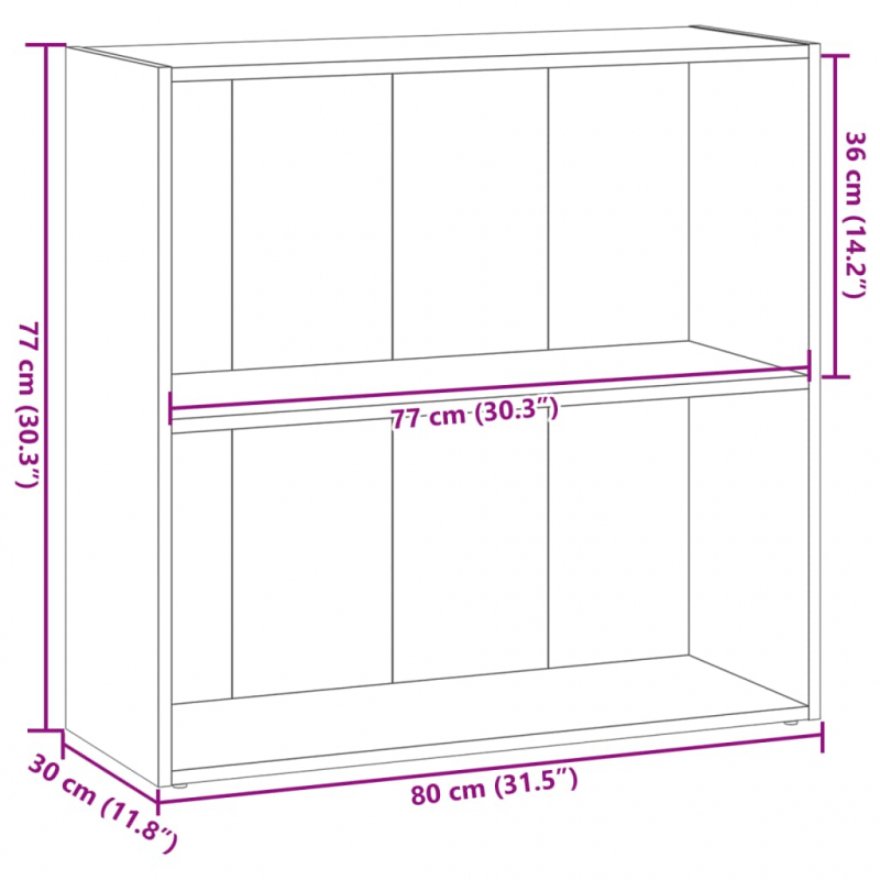 Bücherregal Altholz-Optik 80x30x77 cm Holzwerkstoff