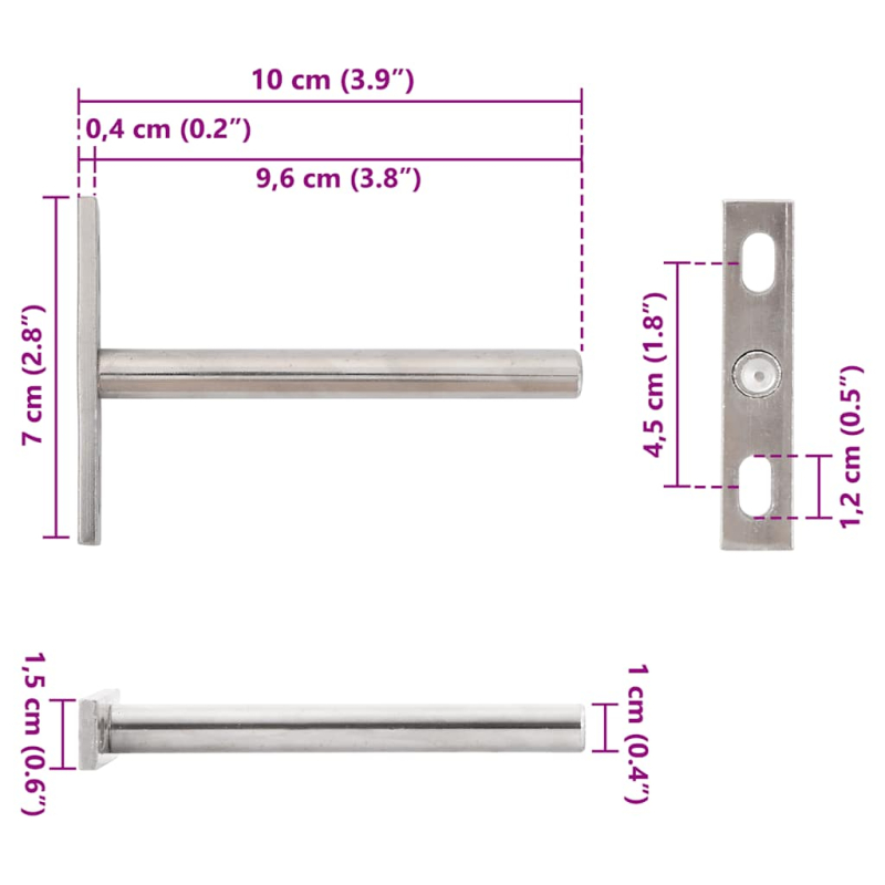 Regalträger Schwebend 12 Stk. Unsichtbar Ø10x100 mm