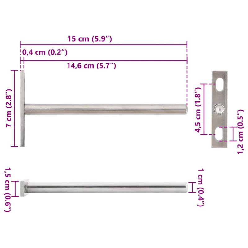 Regalträger Schwebend 12 Stk. Unsichtbar Ø10x150 mm