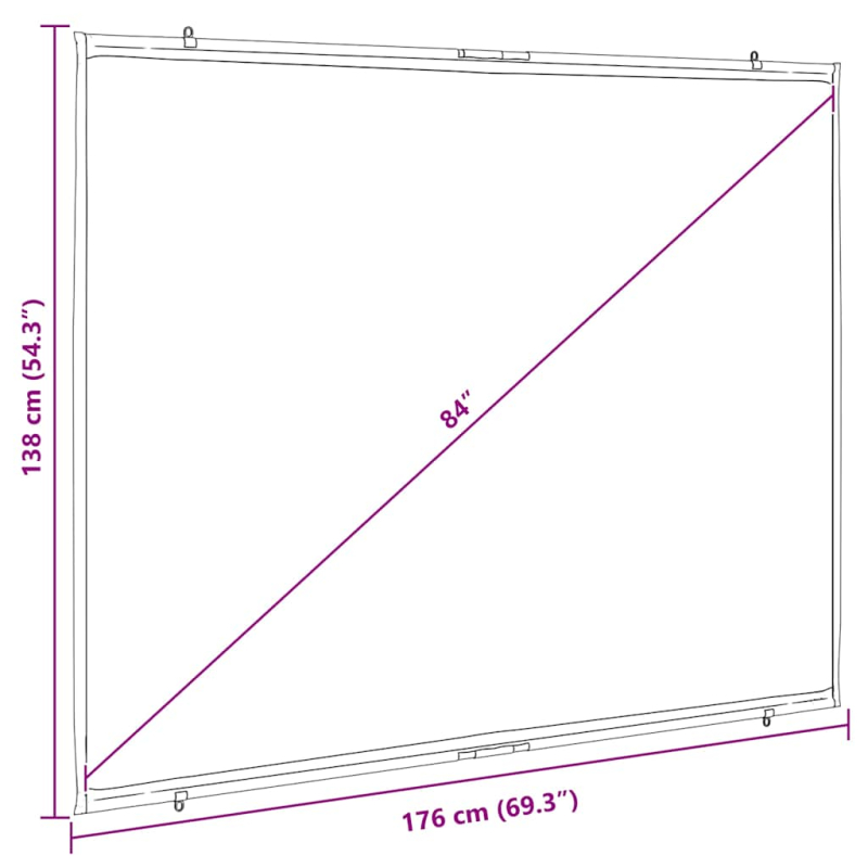 Beamer Leinwand Wandhängend 84 Zoll 4:3