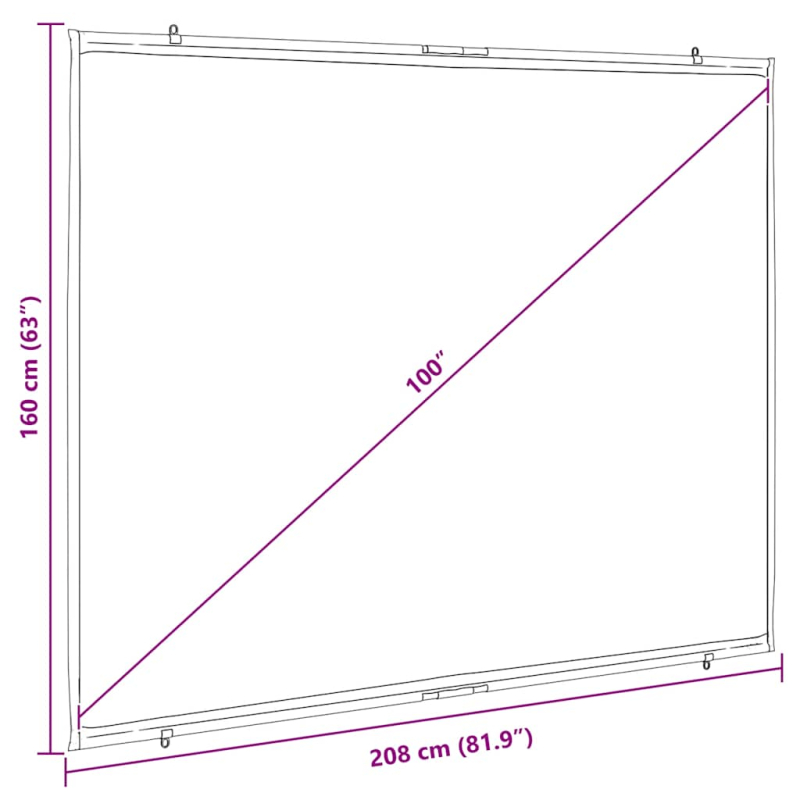 Beamer Leinwand Wandhängend 100 Zoll 4:3