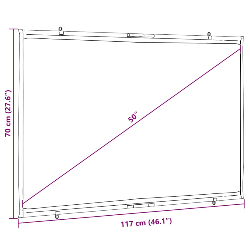 Beamer Leinwand Wandhängend 50 Zoll 16:9