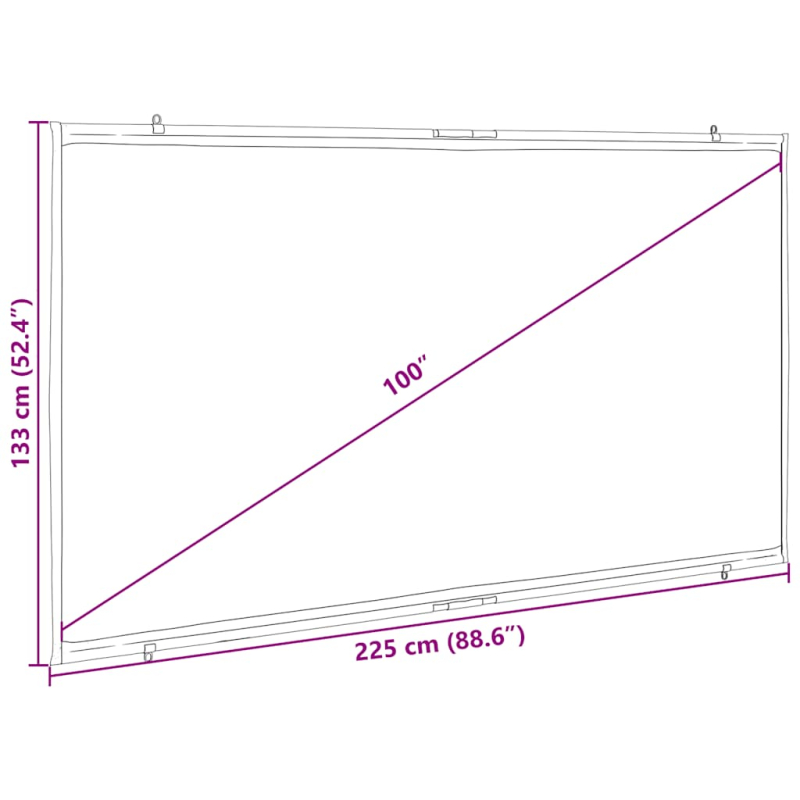 Beamer Leinwand Wandhängend 100 Zoll 16:9