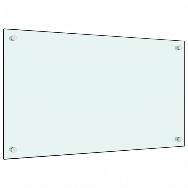 Küchenrückwände 2 Stk. Weiß 70x40 cm Hartglas