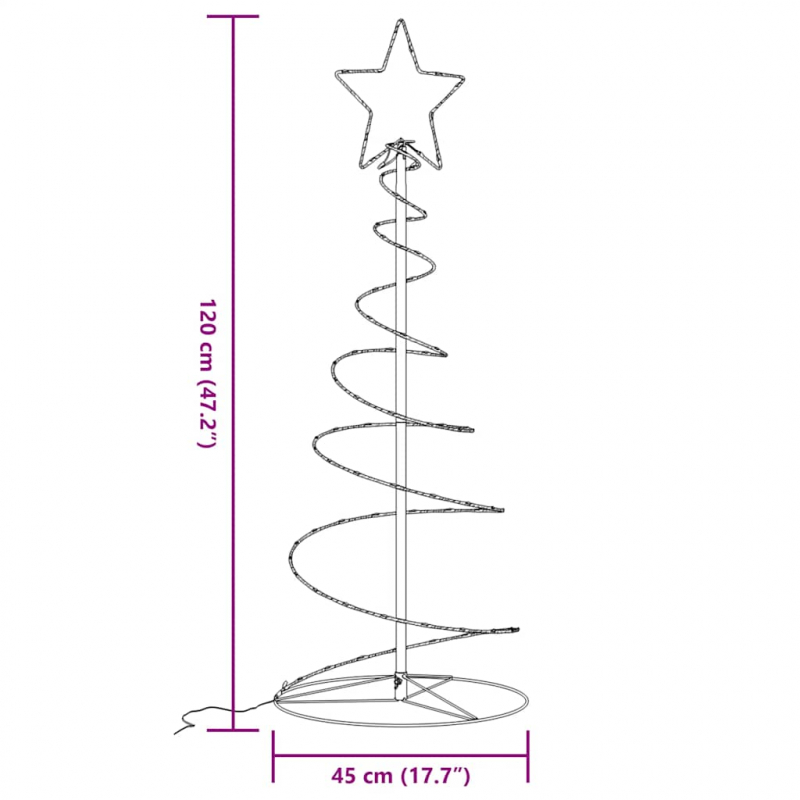 Weihnachtsbaum Kegelform 80 LEDs Warmweiß 120 cm