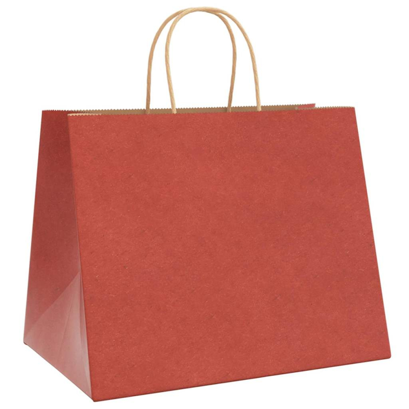 Papiertragetaschen 50 Stk. mit Henkeln Rot 32x22x24 cm