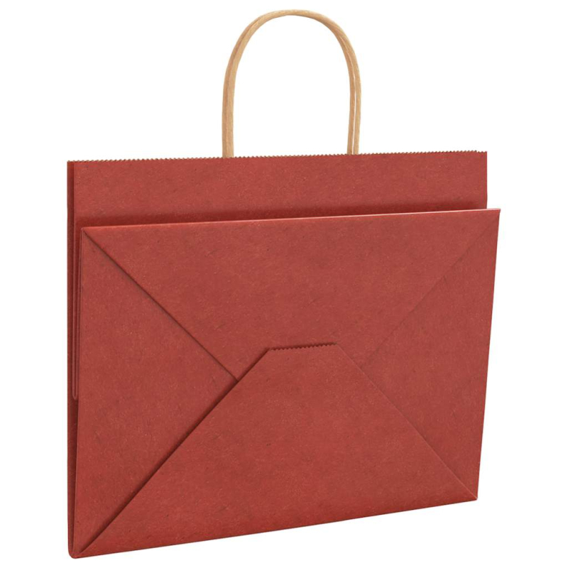 Papiertragetaschen 50 Stk. mit Henkeln Rot 32x22x24 cm