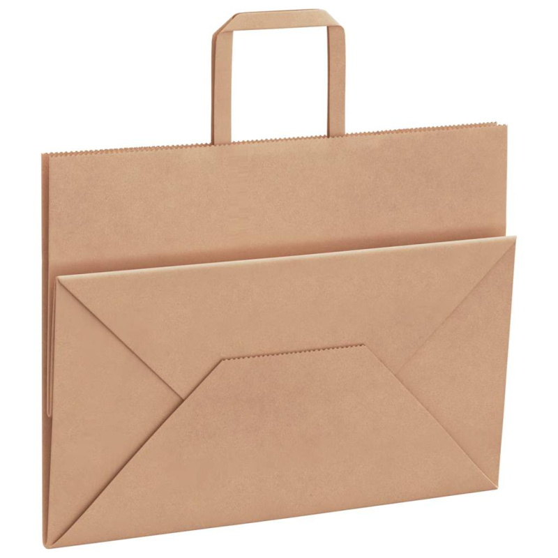 Papiertragetaschen 50 Stk. mit Henkeln Braun 32x17x25 cm