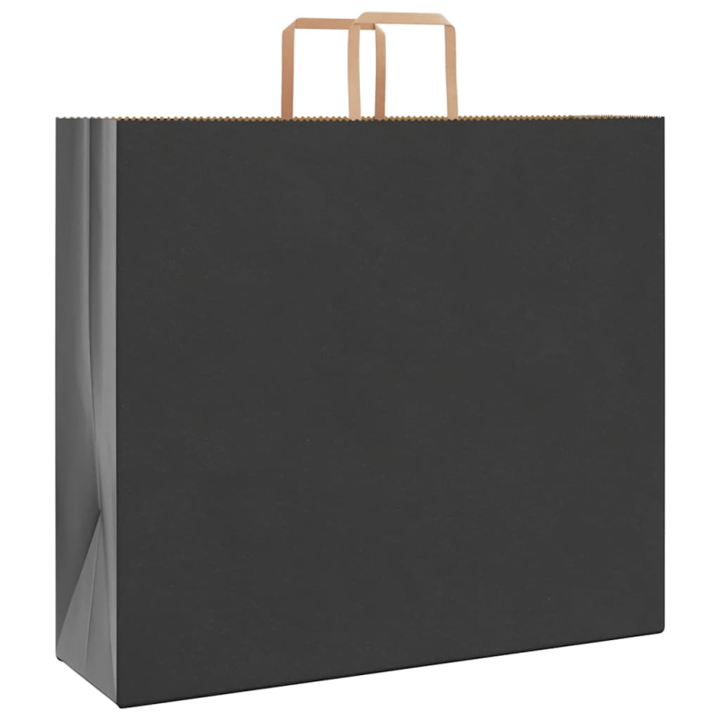 Papiertragetaschen 50 Stk. mit Henkeln Schwarz 54x15x49 cm