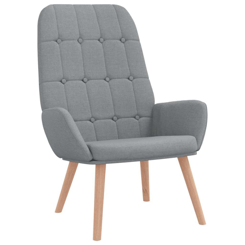 Relaxsessel mit Hocker Hellgrau Stoff