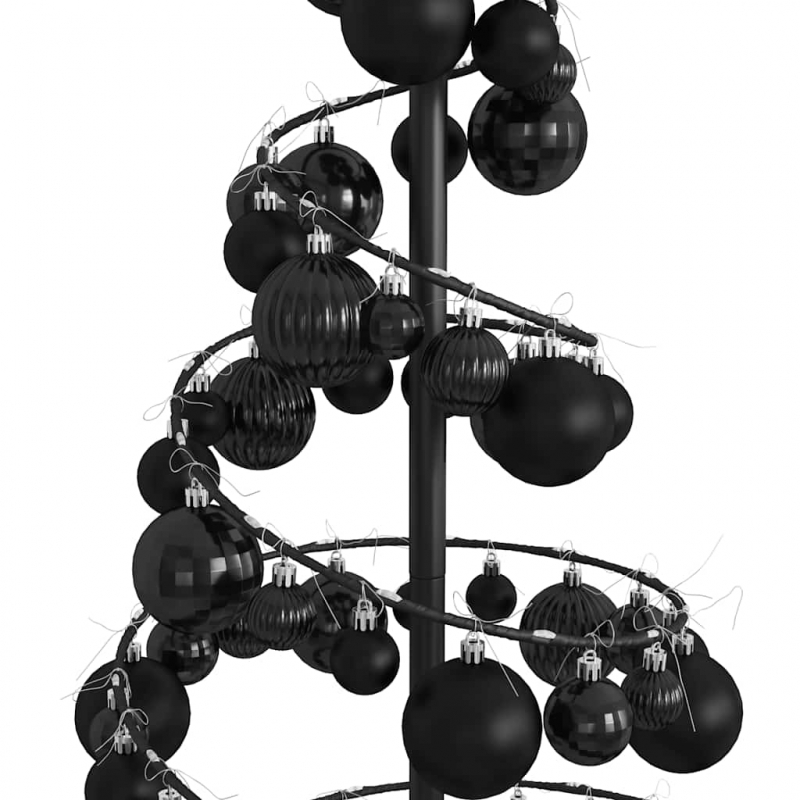 Weihnachtsbaum Kegelform mit Kugeln 80 LEDs Warmweiß 120 cm