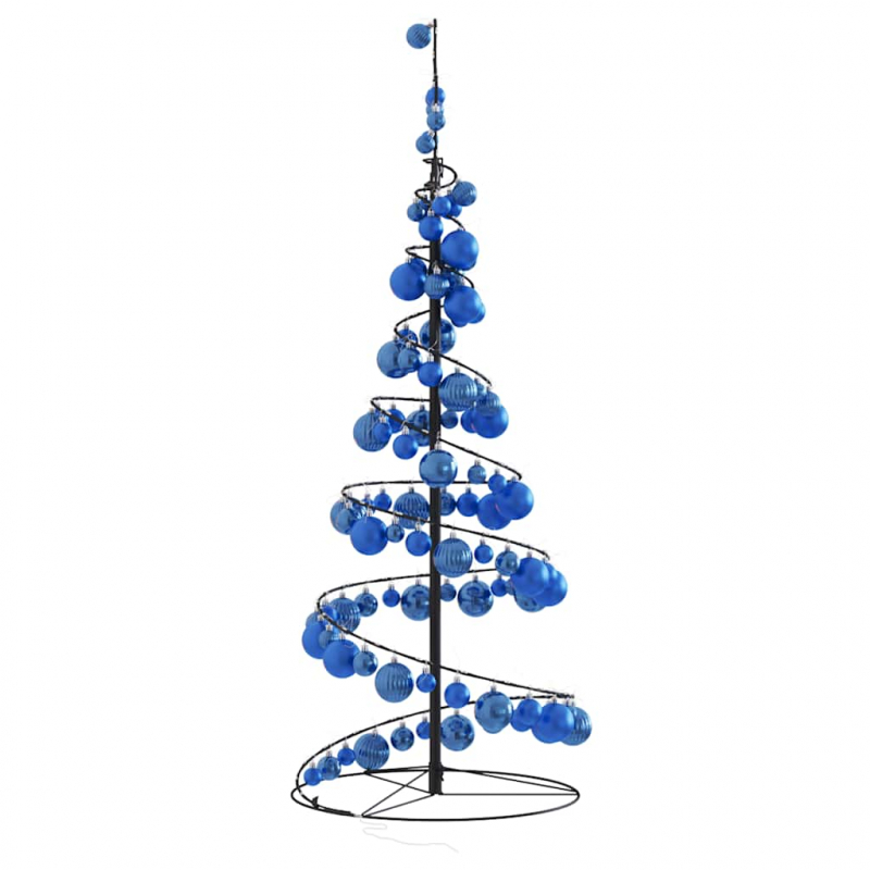 Weihnachtsbaum Kegelform mit Kugeln 80 LEDs Warmweiß 120 cm