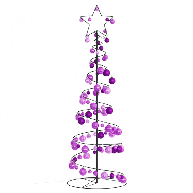 Weihnachtsbaum Kegelform mit Kugeln 100 LEDs Warmweiß 150 cm