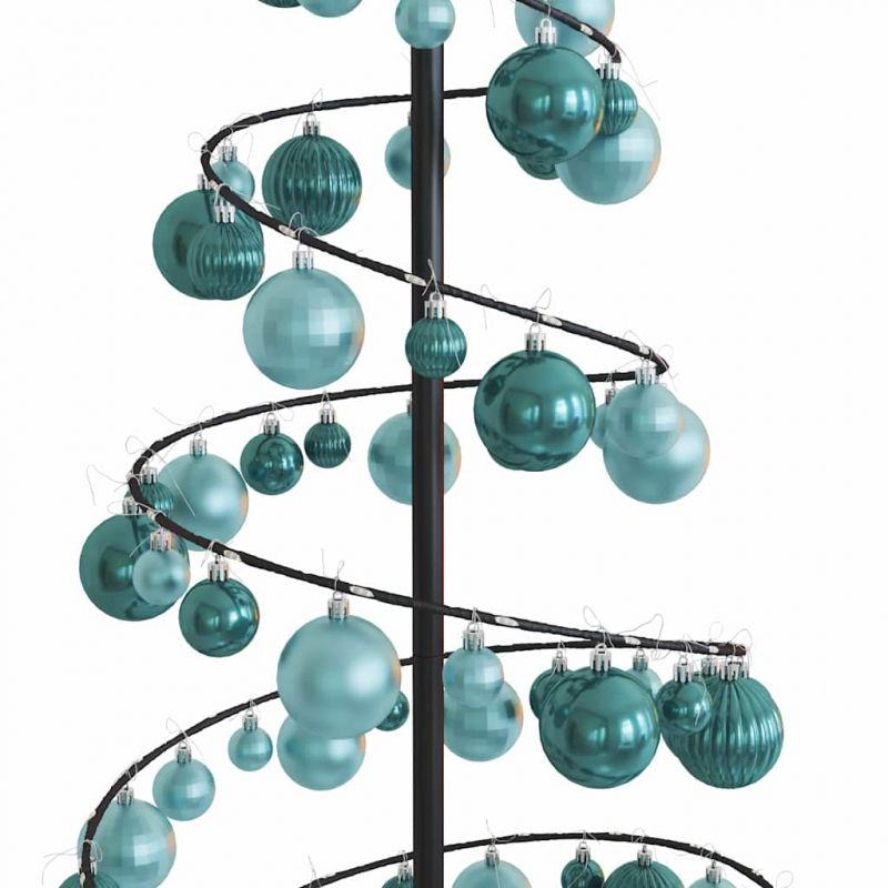 Weihnachtsbaum Kegelform mit Kugeln 100 LEDs Warmweiß 150 cm