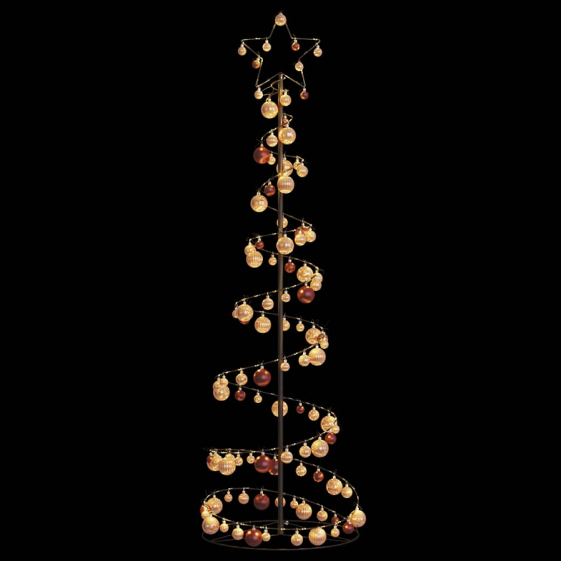 Weihnachtsbaum Kegelform mit Kugeln 120 LEDs Warmweiß 180 cm