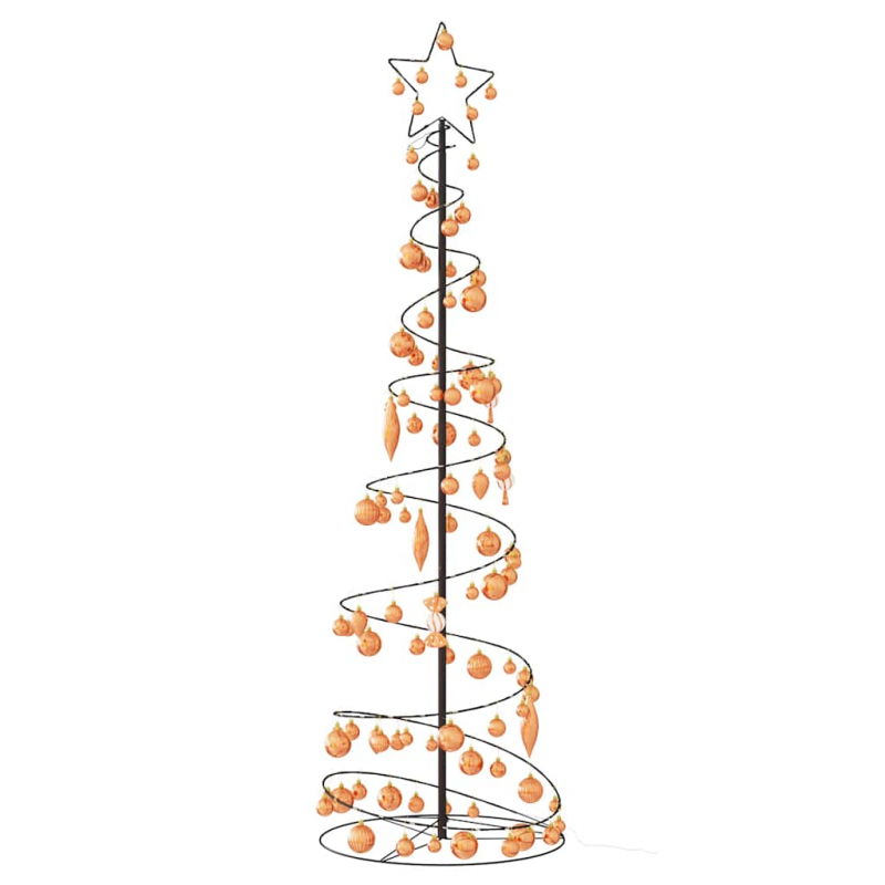 Weihnachtsbaum Kegelform mit Kugeln 120 LEDs Warmweiß 180 cm