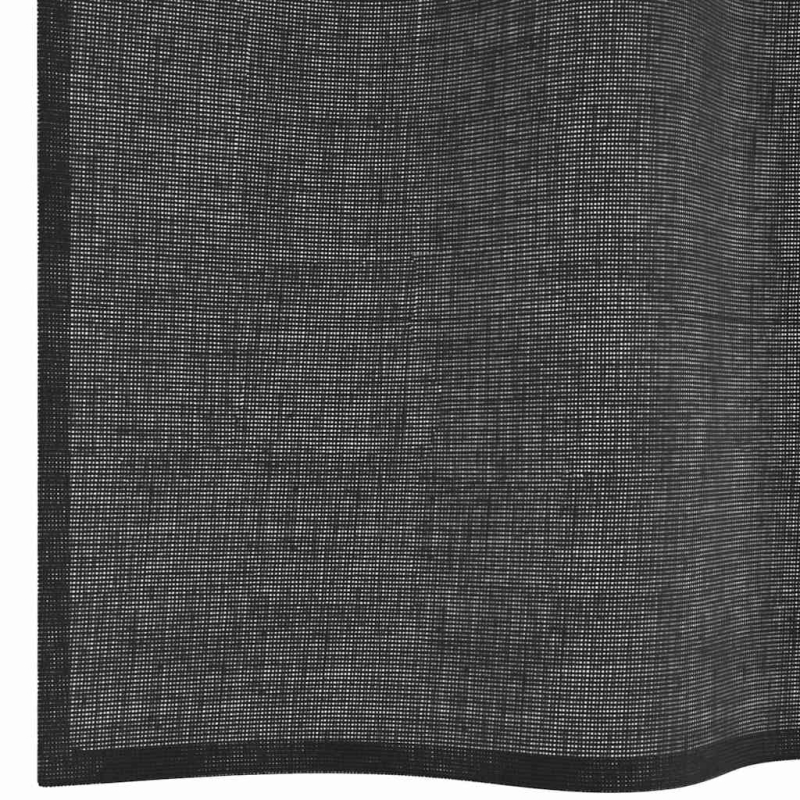 Voile Vorhänge mit Ösen 2 Stk. Schwarz 140x140 cm