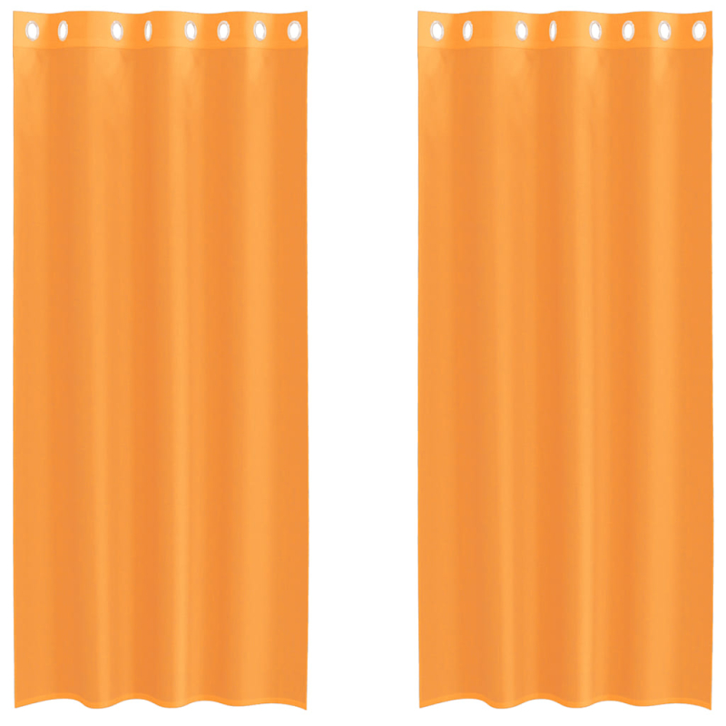 Voile Vorhänge mit Ösen 2 Stk. Orange 140x245 cm