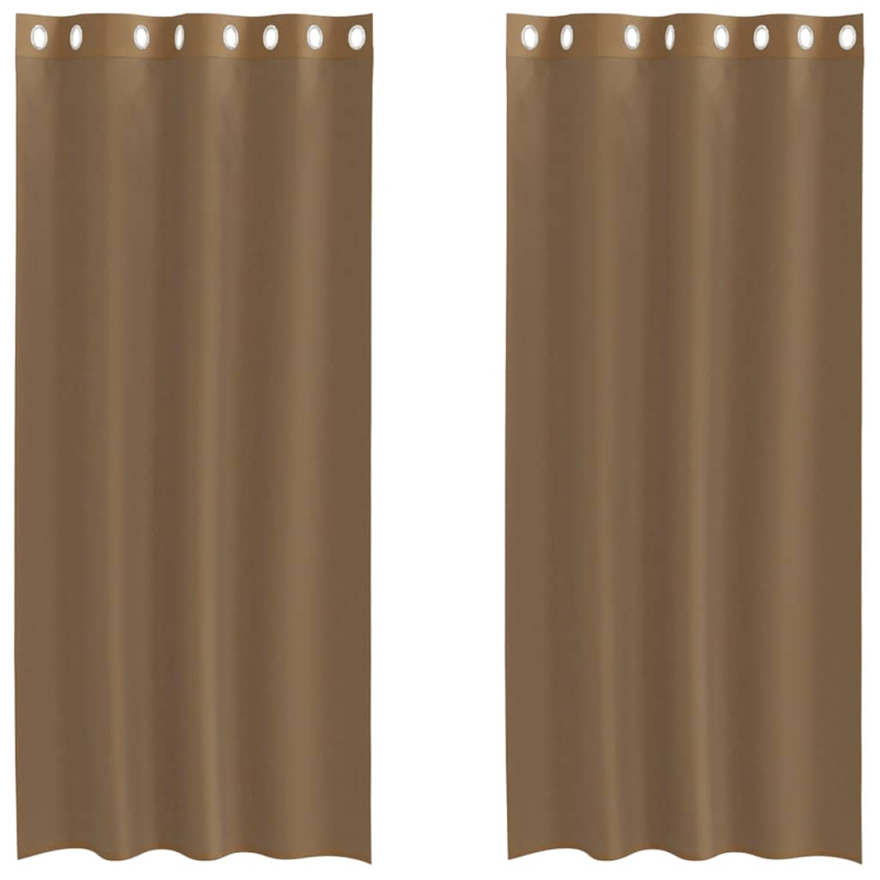 Voile Vorhänge mit Ösen 2 Stk. Hellbraun