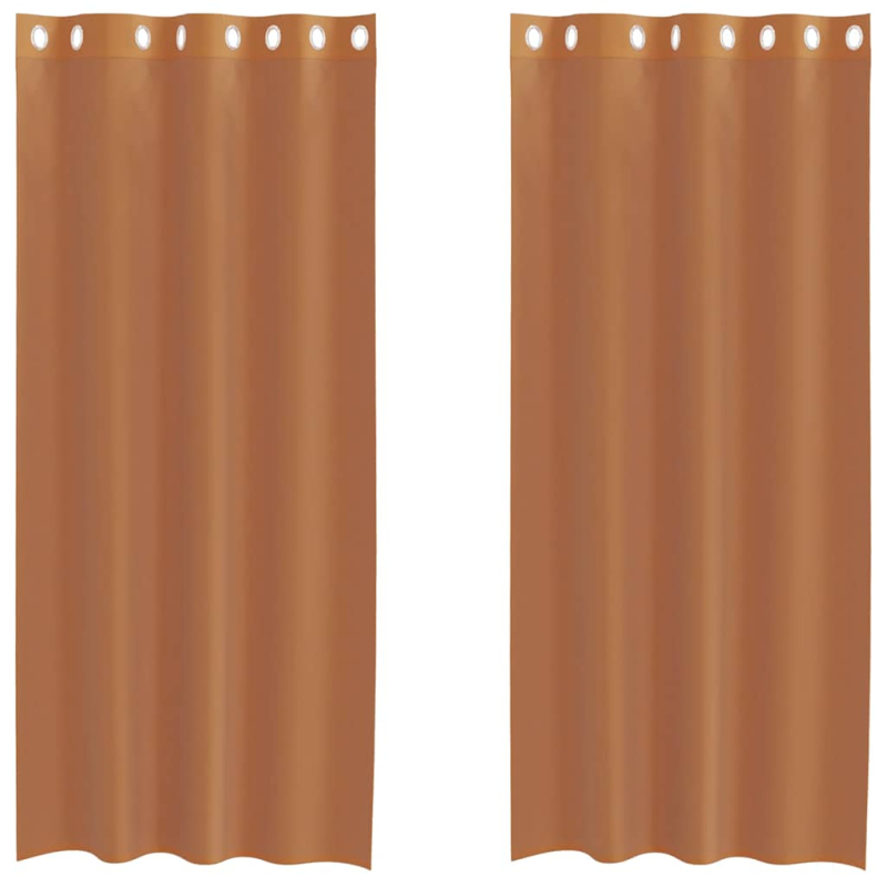 Voile Vorhänge mit Ösen 2 Stk. Terrakotta