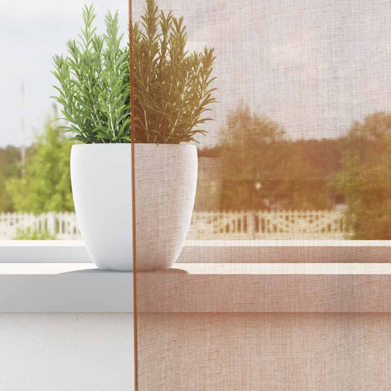 Voile Vorhänge mit Ösen 2 Stk. Terrakotta