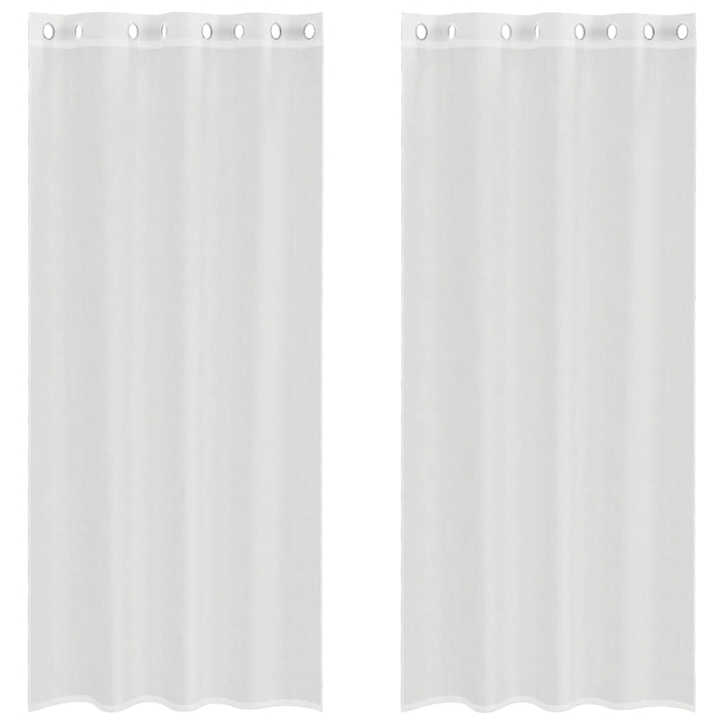 Voile Vorhänge mit Ösen 2 Stk. Weiß