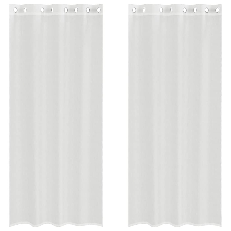 Voile Vorhänge mit Ösen 2 Stk. Weiß