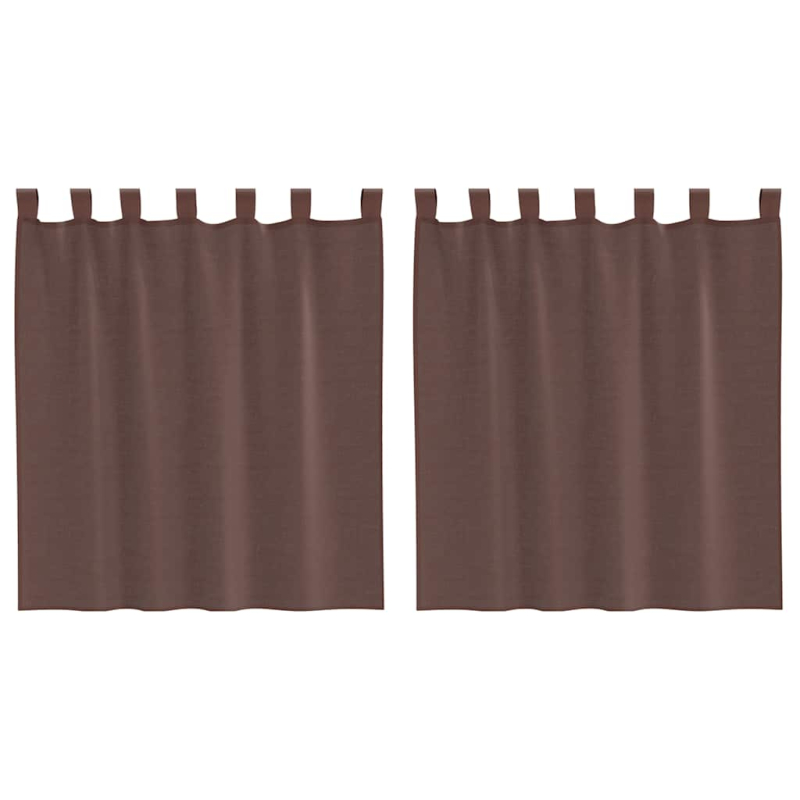 Voile Vorhänge mit Stangentaschen 2 Stk. Braun