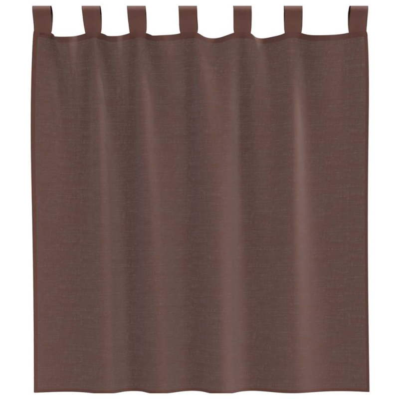 Voile Vorhänge mit Stangentaschen 2 Stk. Braun