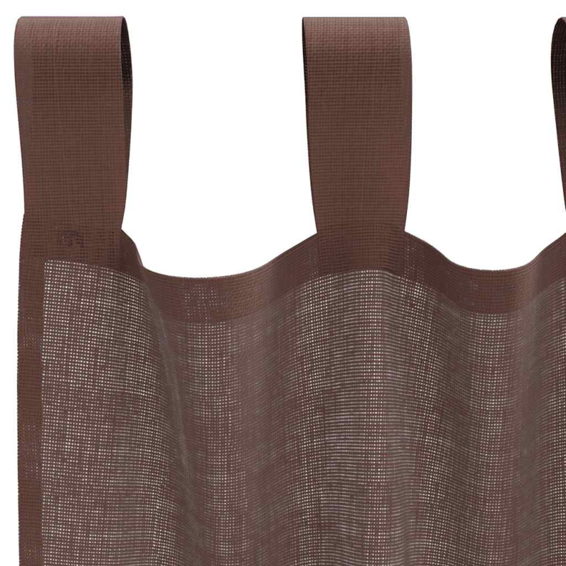 Voile Vorhänge mit Stangentaschen 2 Stk. Braun